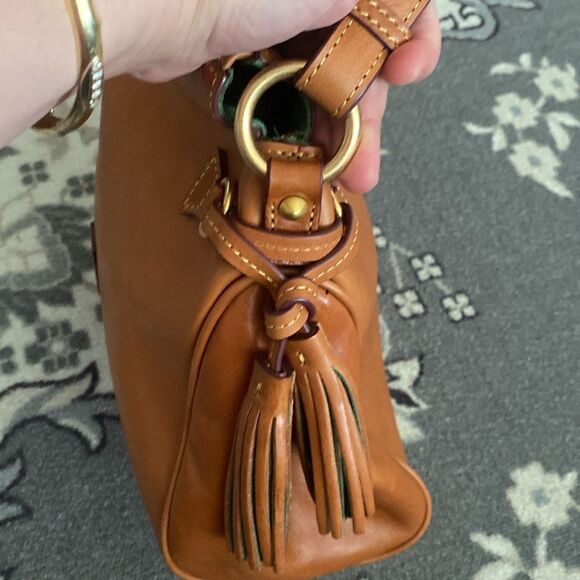 Dooney bourke Brown Leather Handbag with Red/green  Interior - Picture 5 of 10